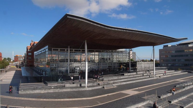 A photo of the Senedd building