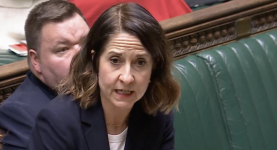 A photo of Liz Kendall, the Department for Work and Pensions secretary making a statement in Parliament on the WASPI women