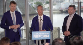 Nigel Farage making a speech in Aberdeen today