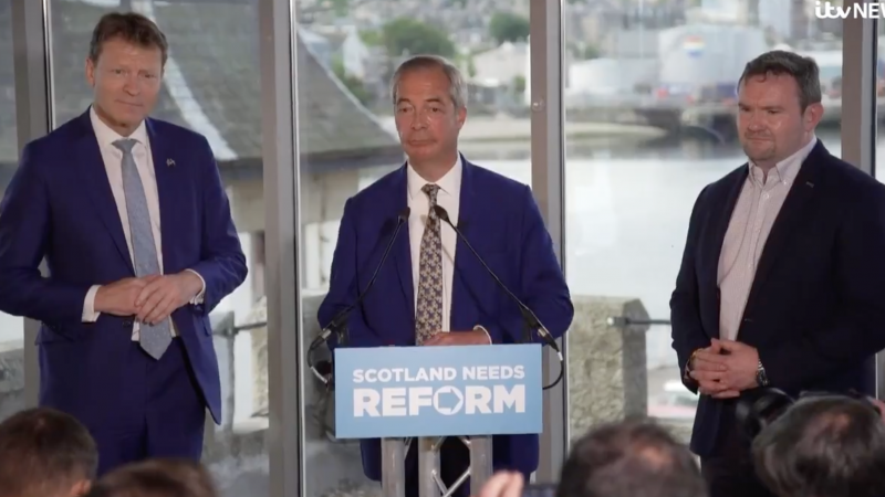 Nigel Farage making a speech in Aberdeen today