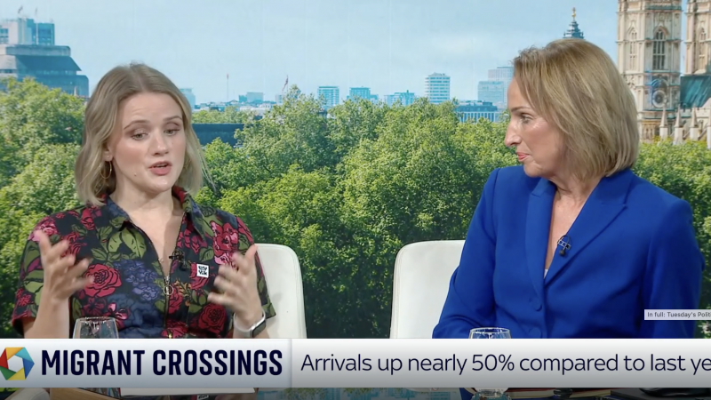 Jo Grady (UCU) and Reform MP Sarah Pochin on Sky News' Politics Hub last night