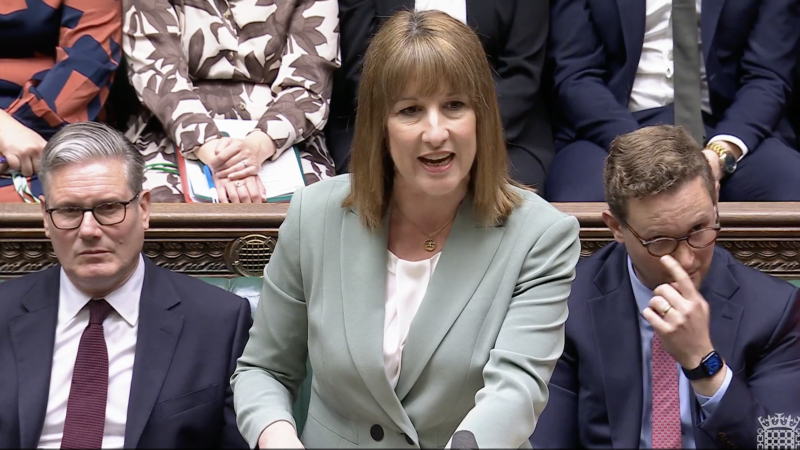 Rachel Reeves delivering her spending review this afternoon