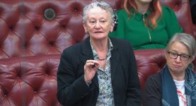 Green peer Baroness Jenny Jones speaking in the House of Commons on the motion of regret on the proscription of Palestine Action
