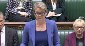 Yvette Cooper announcing that new family reunion applications will be suspended