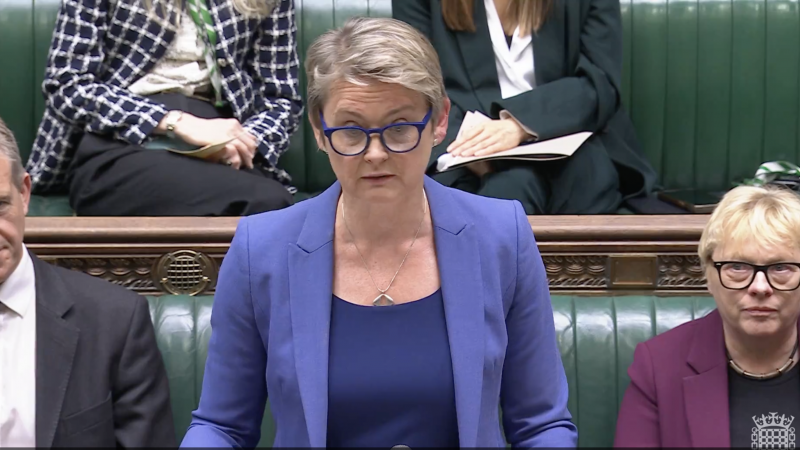 Yvette Cooper announcing that new family reunion applications will be suspended
