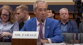 Farage giving evidence at the US House Judiciary Committee