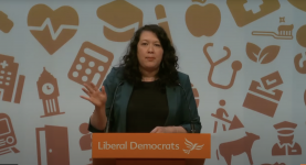Victoria Collins MP speaking at Lib Dem conference