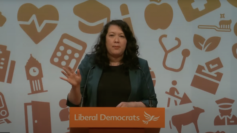 Victoria Collins MP speaking at Lib Dem conference