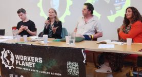 Sian Berry speaking at the Workers' Planet event