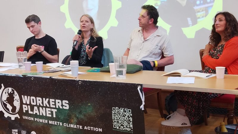 Sian Berry speaking at the Workers' Planet event