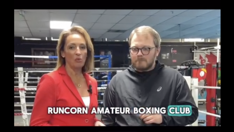 Sarah Pochin at the boxing club