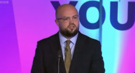 Llŷr Powell, Reform's candidate in the Caerphilly Senedd by-election