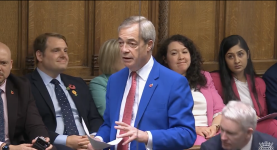 Nigel Farage being heckled in the Commons