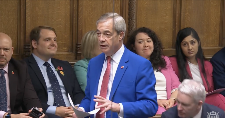 Nigel Farage being heckled in the Commons