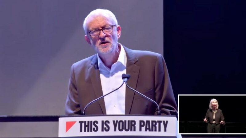 Jeremy Corbyn speaking at Your Party Conference