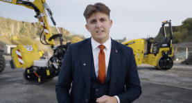 Councillor George Finch in a video about his visit to JCB's headquarters