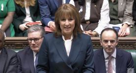 Rachel Reeves delivering the Autumn Budget today