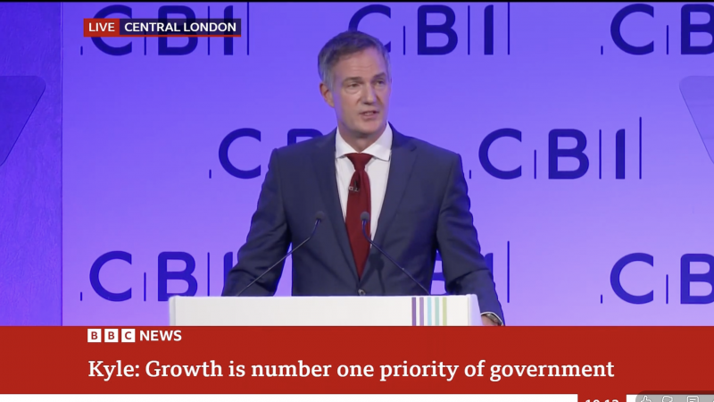 Peter Kyle speaking at the CBI conference earlier this week