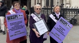 WASPI women campaigning outside Parliament