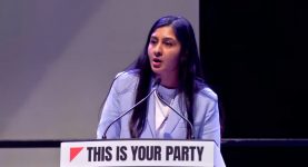 Zarah Sultana speaking at Your Party conference