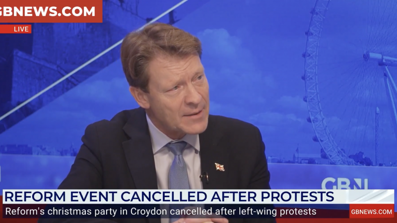 Richard Tice says Reform will sue the venue for cancelling their Christmas fundraiser dinner