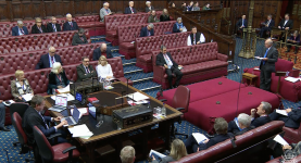 Peers debating the Employment Rights Bill yesterday