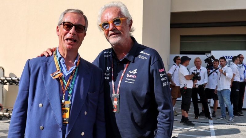 Nigel Farage pictured with Italian businessman Flavio Briatore at the F1