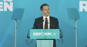 Robert Jenrick gets heckled during his first speech back in his constituency