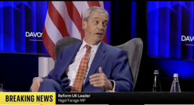 Nigel Farage speaking in Davos
