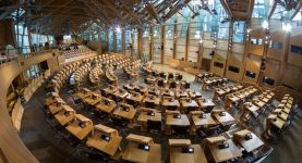 Scottish Parliament debating chamber at Holyrood