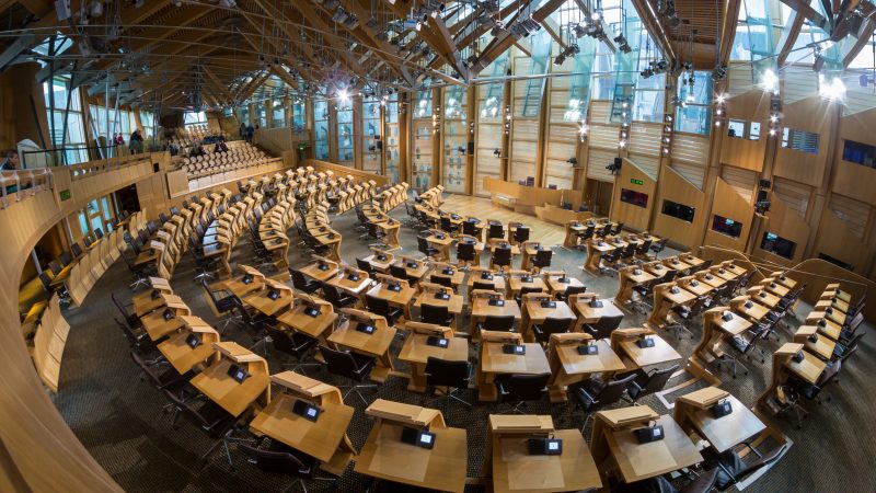Scottish Parliament debating chamber at Holyrood