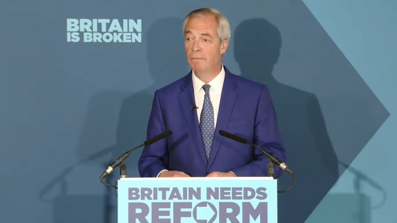 Nigel Farage calls X "very dangerous" at a press conference