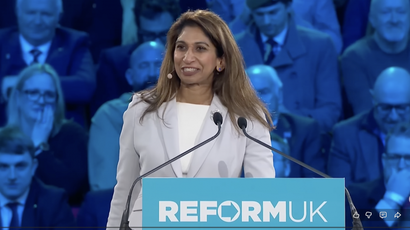 Suella Braverman is Reform's education spokesperson